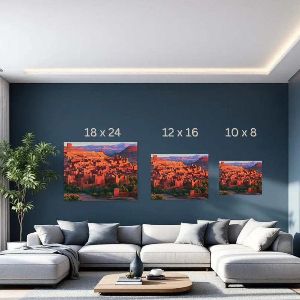 Ouarzazate, Morocco | Ancient Kasbah Desert City | Original Series Gallery Canvas detail