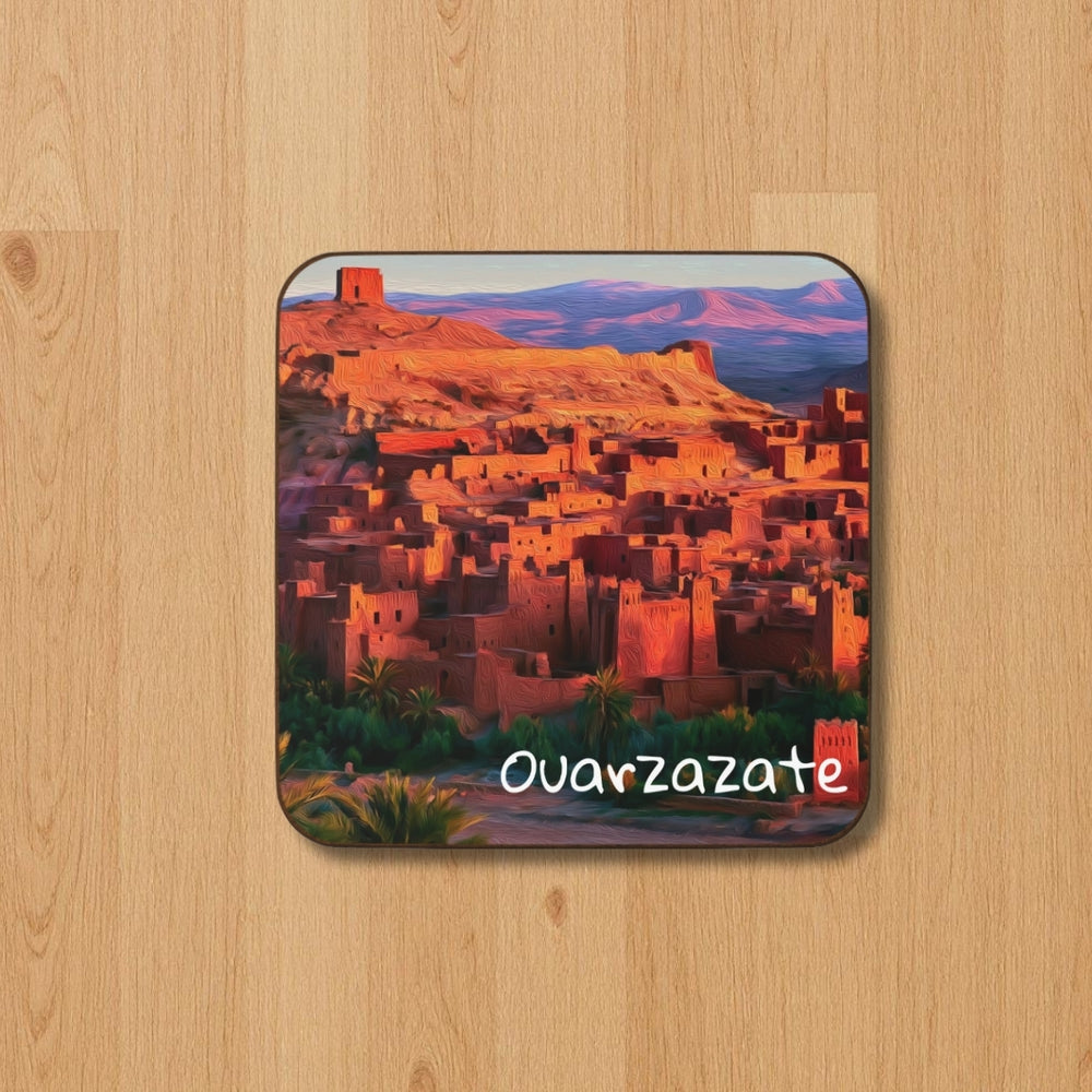 Ouarzazate, Morocco | Ancient Kasbah Desert City | Original Series Hardboard Coaster