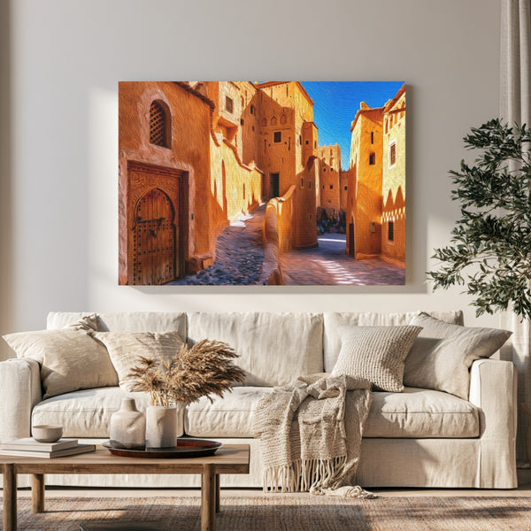 Ouarzazate, Morocco | Ait Benhaddou Ksar Alleyway | Original Series Gallery Canvas