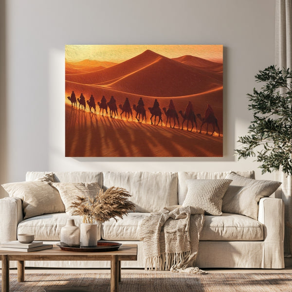 Ouarzazate, Morocco | Sahara Desert Camel Caravan | Original Series Gallery Canvas