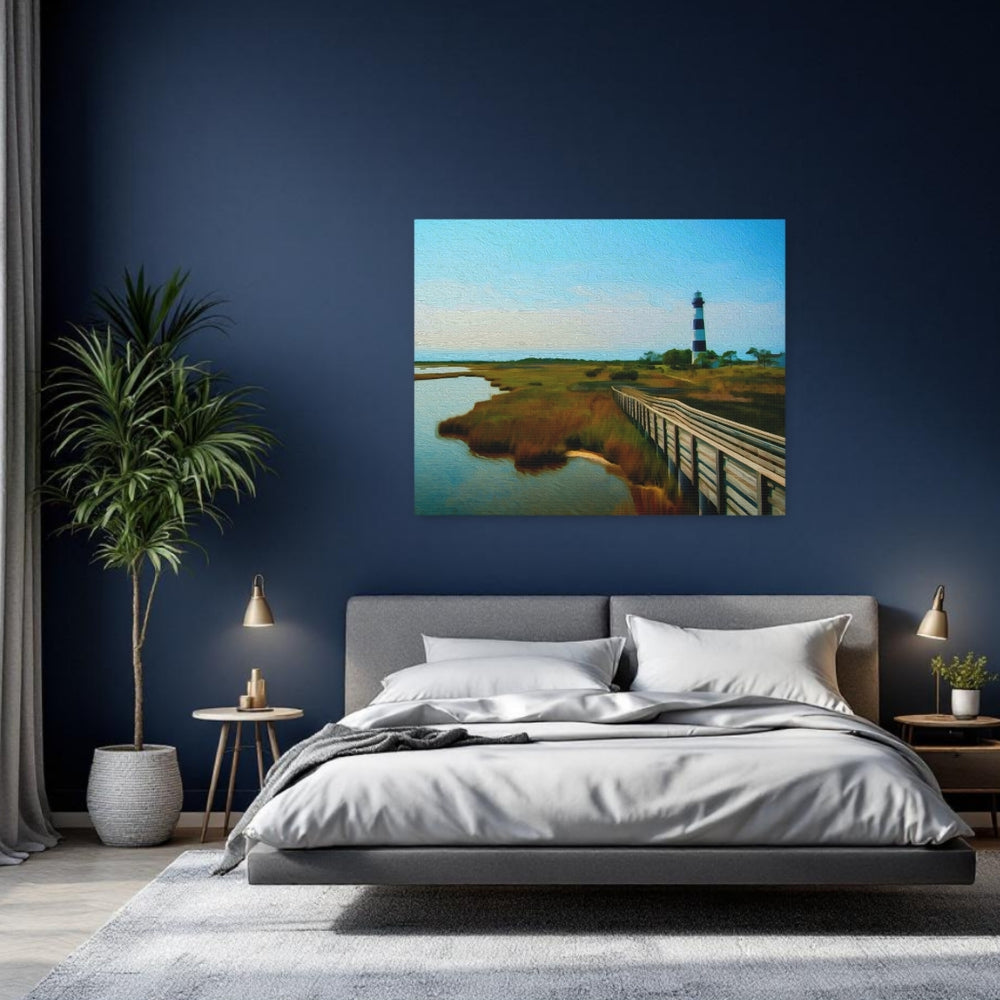 Outer Banks, North Carolina | Bodie Island Lighthouse Marsh | Original Series Gallery Canvas detail