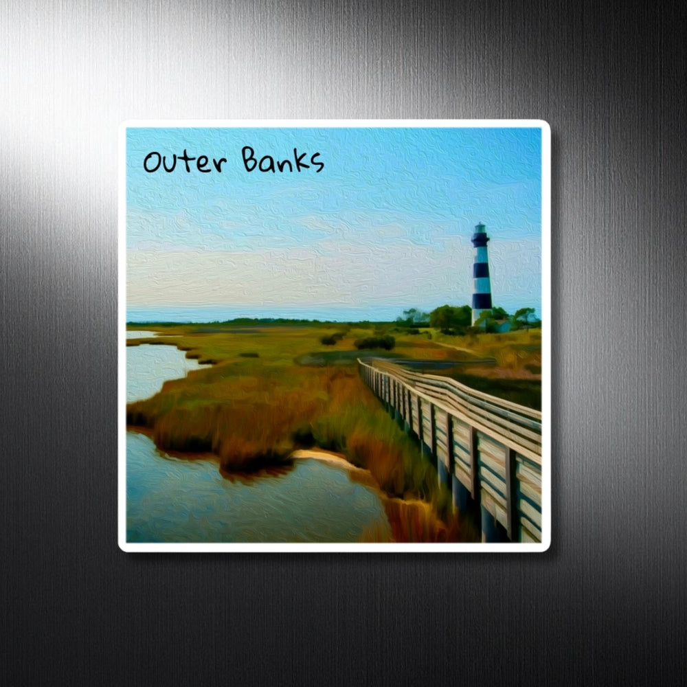 Outer Banks, North Carolina | Bodie Island Lighthouse Marsh | Original Series Decorative Magnet