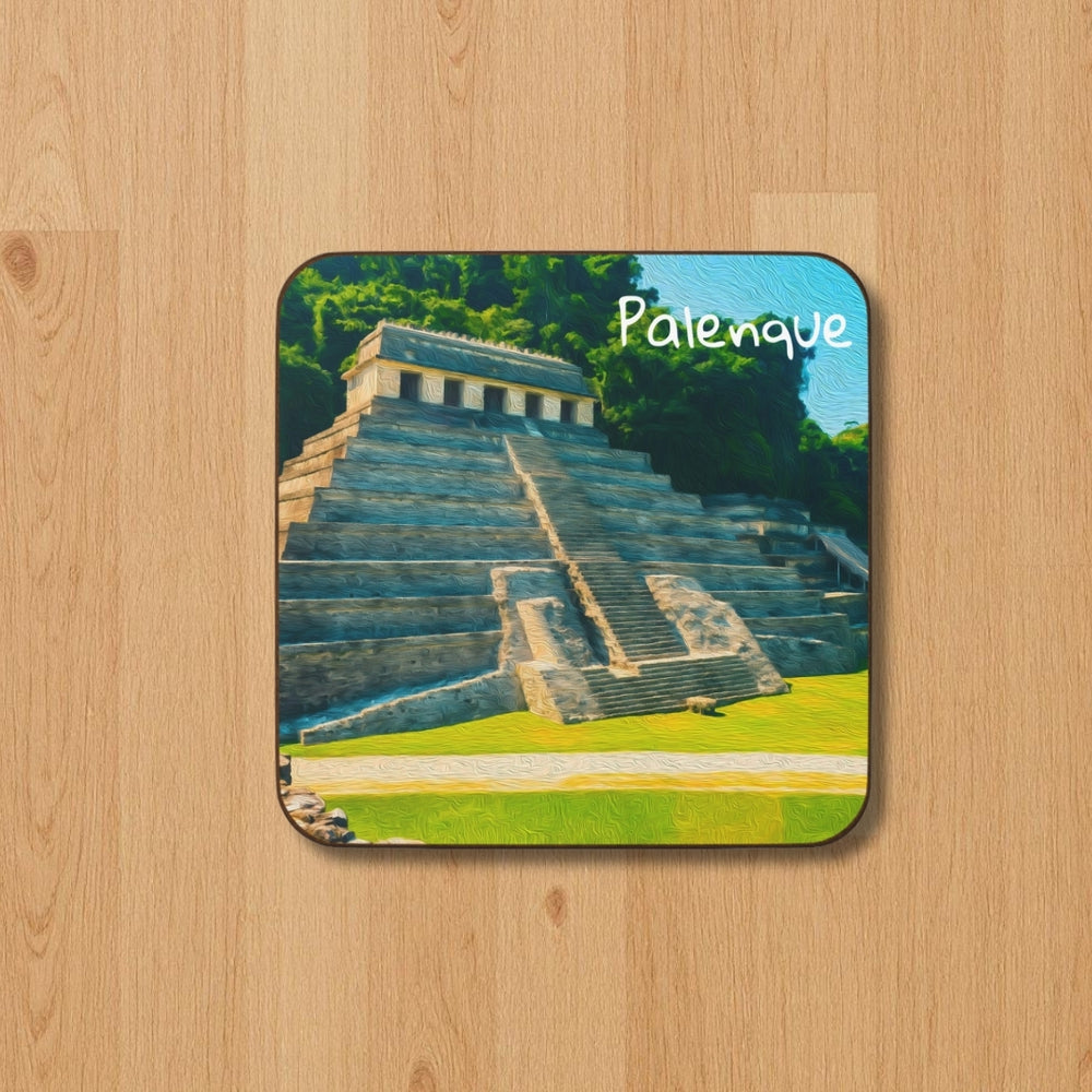 Palenque, Mexico | Ancient Maya Temple Ruins | Original Series Hardboard Coaster