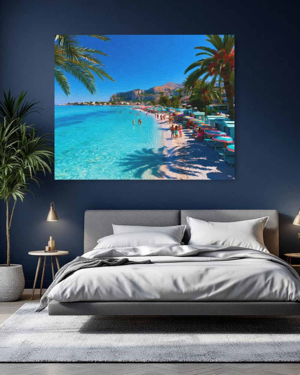 Palermo, Italy | Mondello Beach Crystal Waters | Original Series Gallery Canvas detail