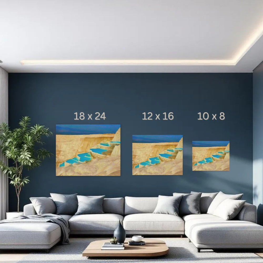 Pamukkale, Turkey | Cotton Castle Thermal Terraces | Original Series Gallery Canvas detail