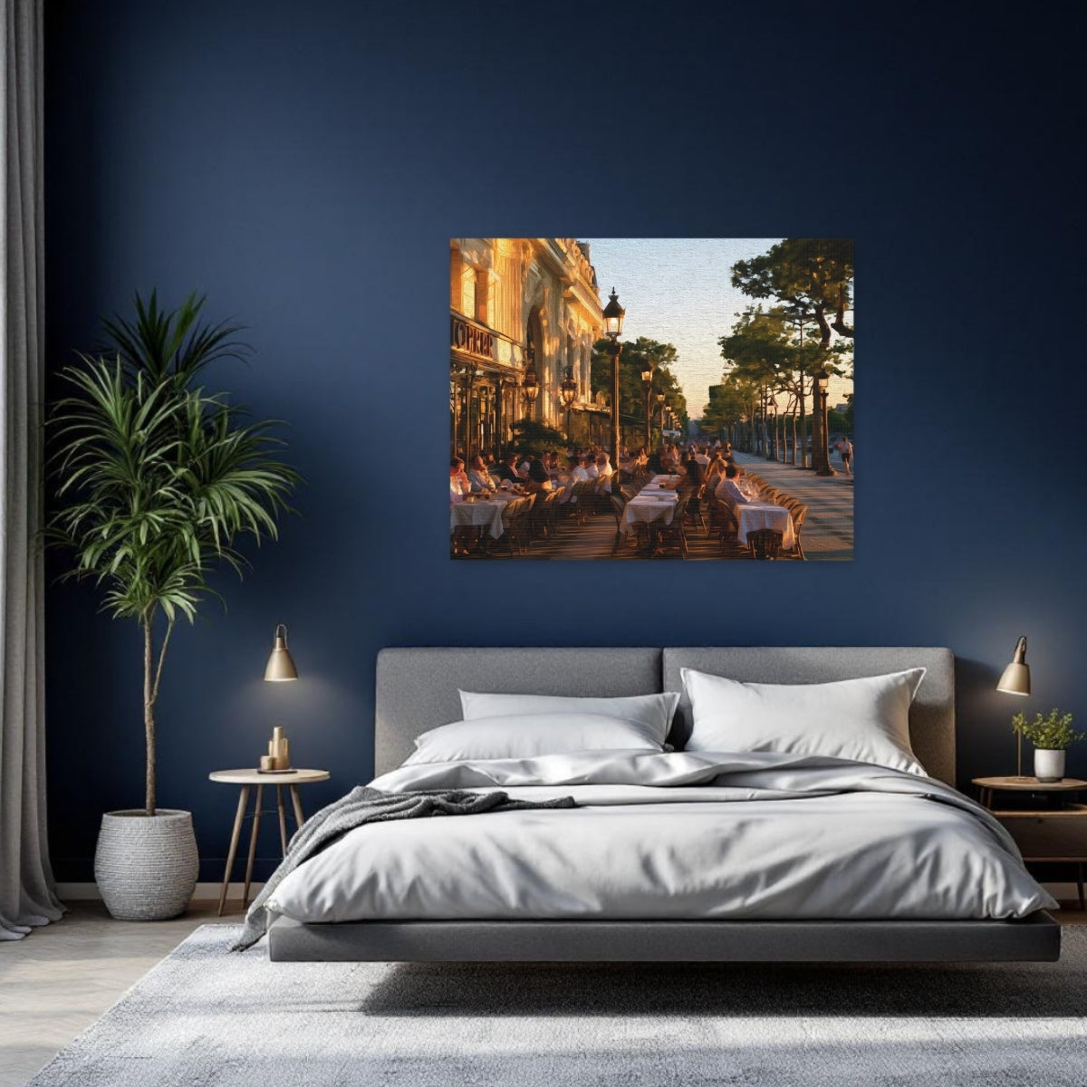 Paris, France | Champs-Elysees Cafe Terrace Paris | Original Series Gallery Canvas detail