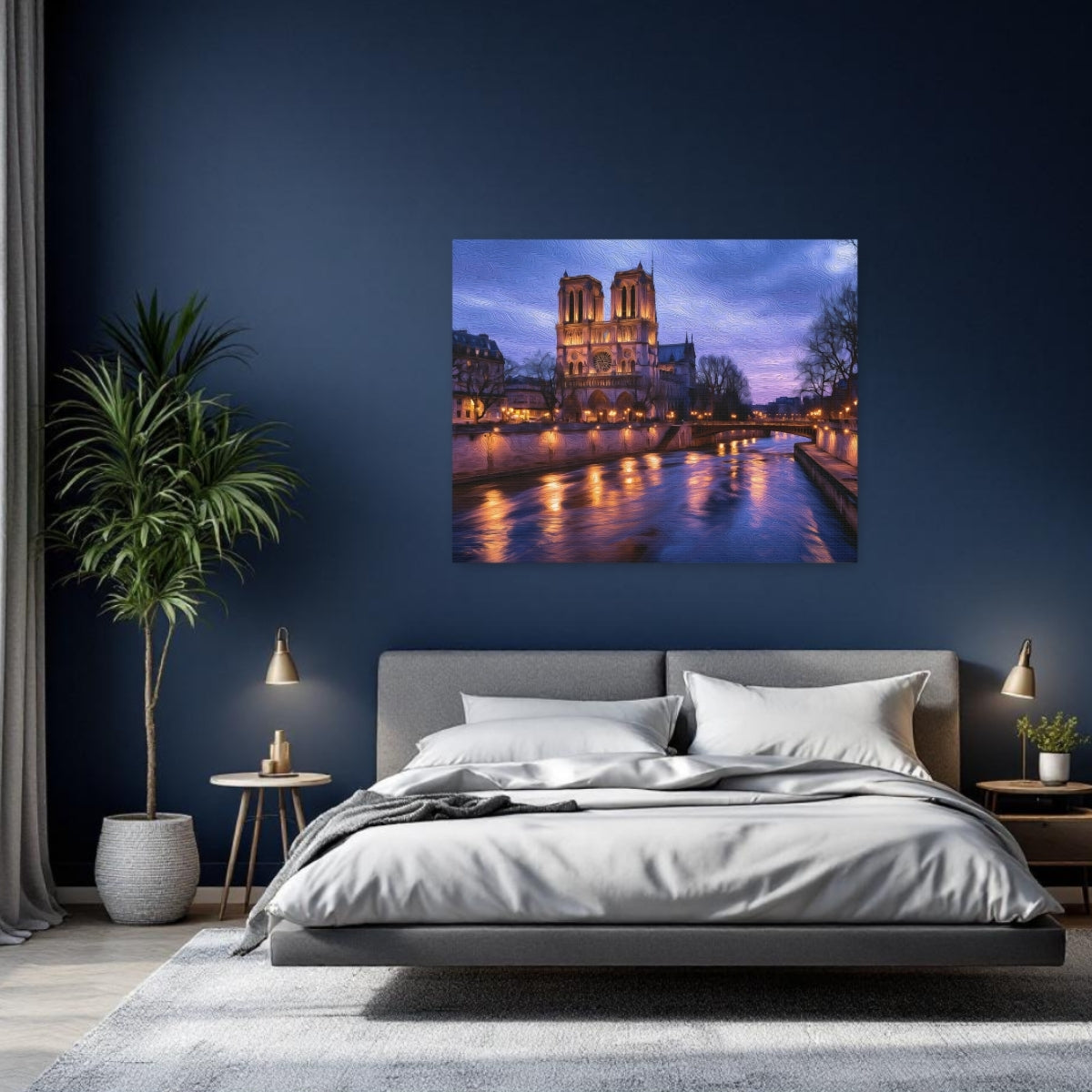 Paris, France | Notre Dame Cathedral Seine River | Original Series Gallery Canvas detail