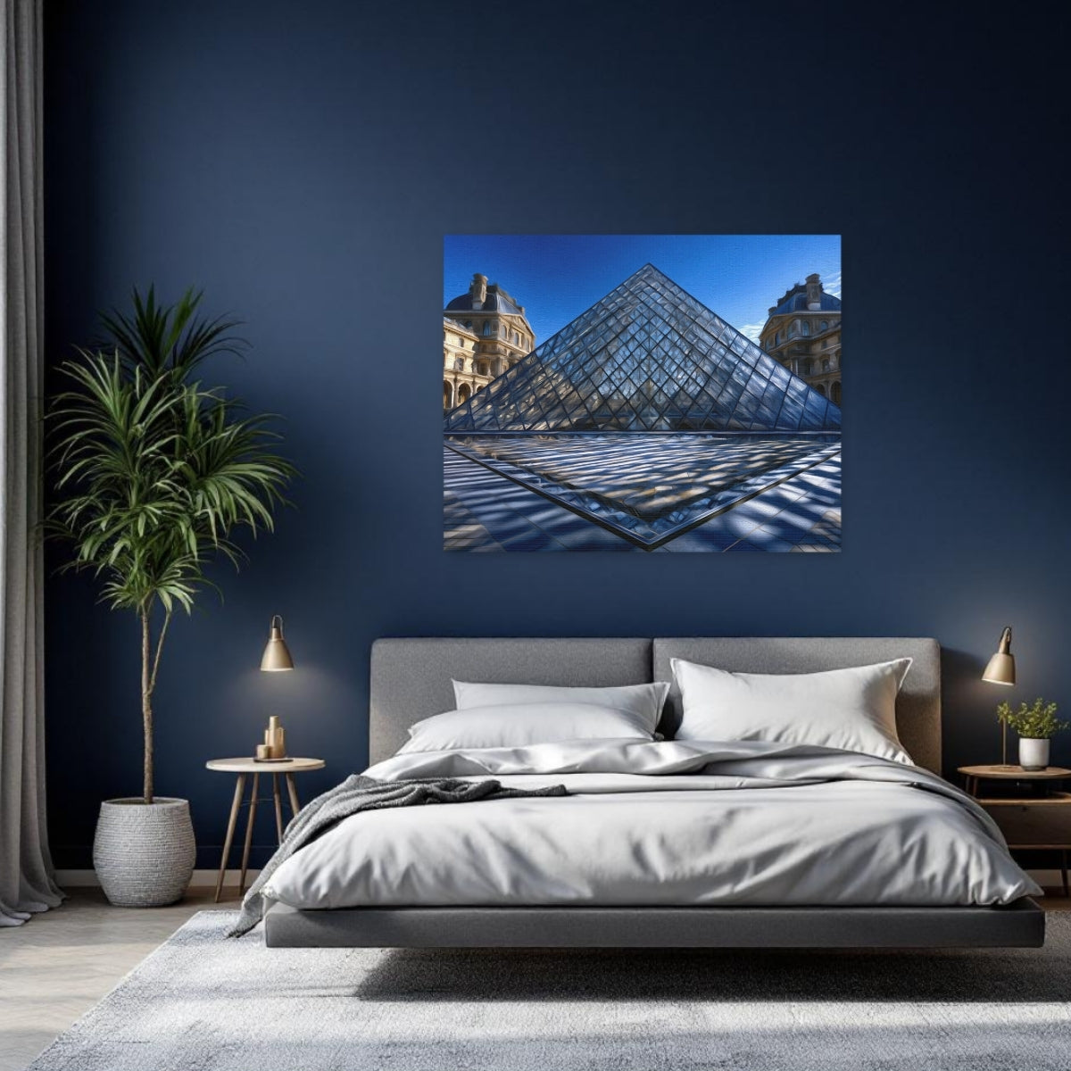 Paris, France | Louvre Museum Glass Pyramid | Original Series Gallery Canvas detail