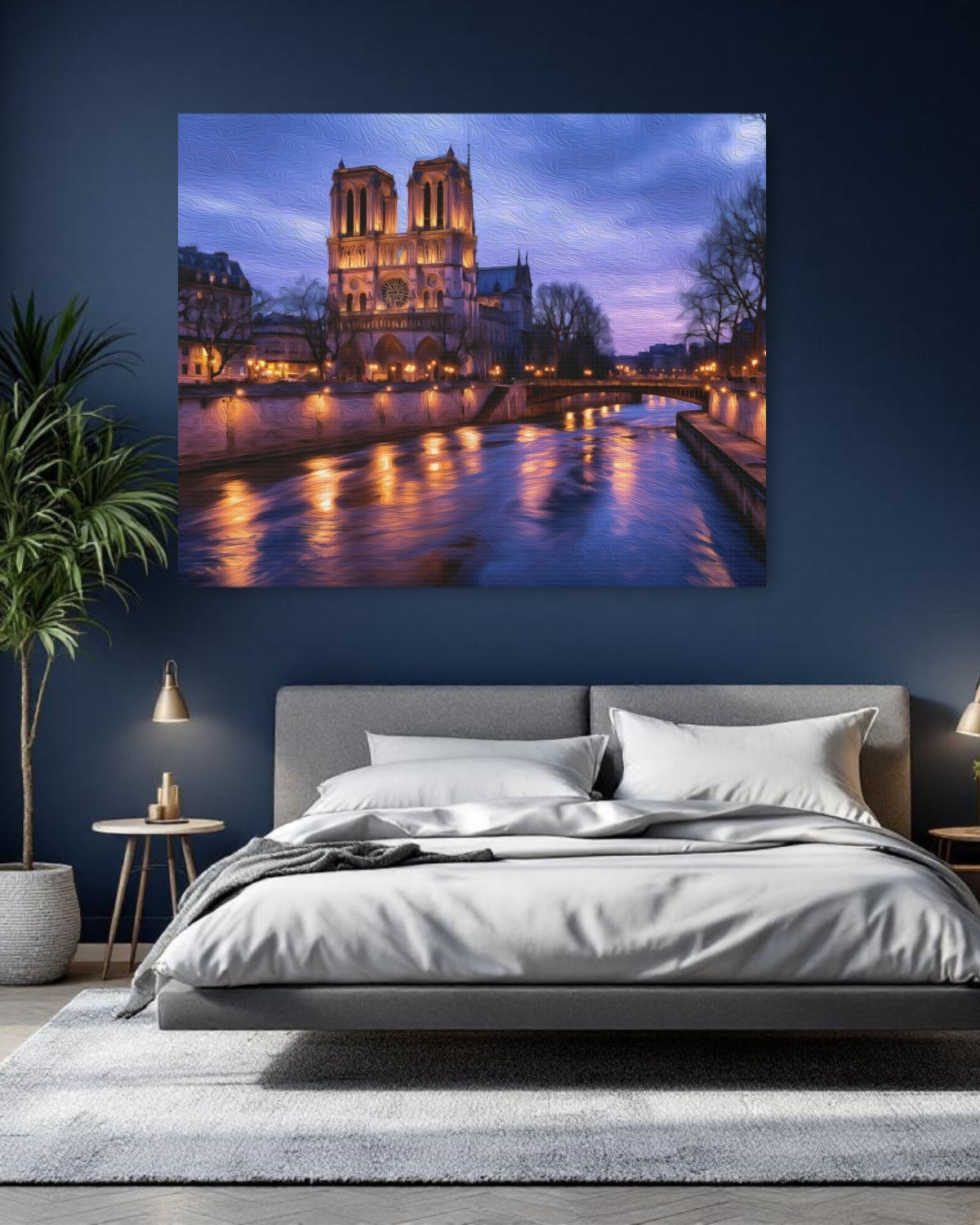 Paris, France | Notre Dame Cathedral Seine River | Original Series Gallery Canvas detail