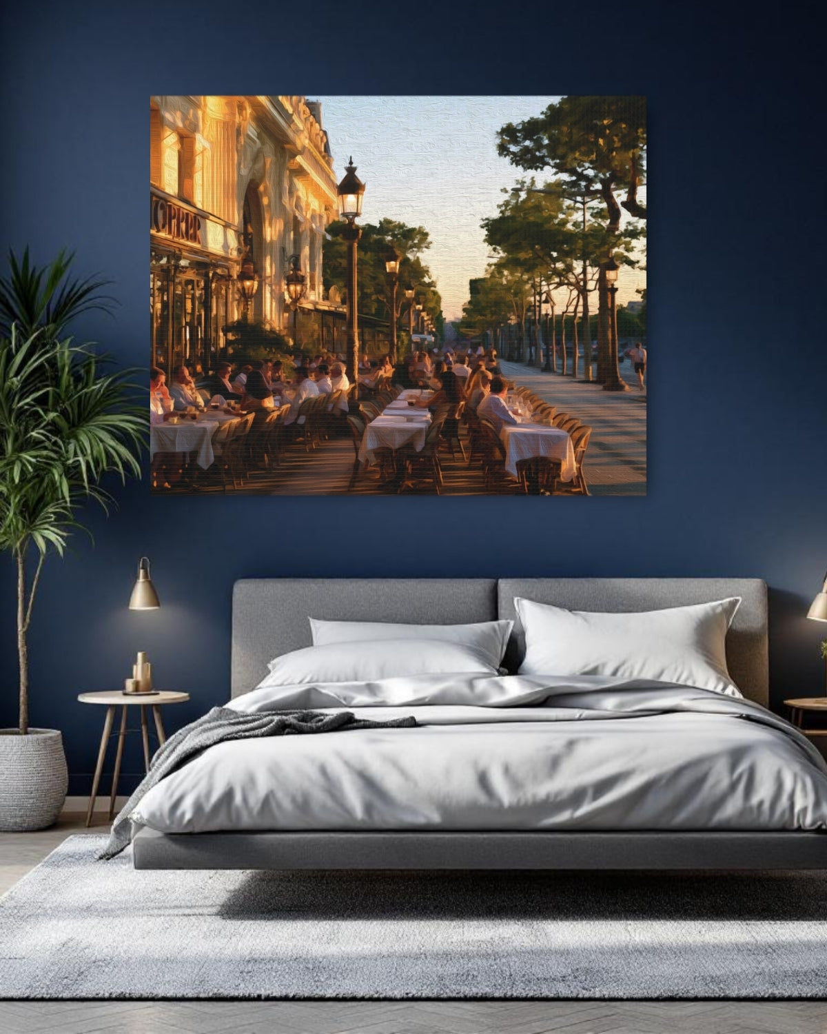 Paris, France | Champs-Elysees Cafe Terrace Paris | Original Series Gallery Canvas detail