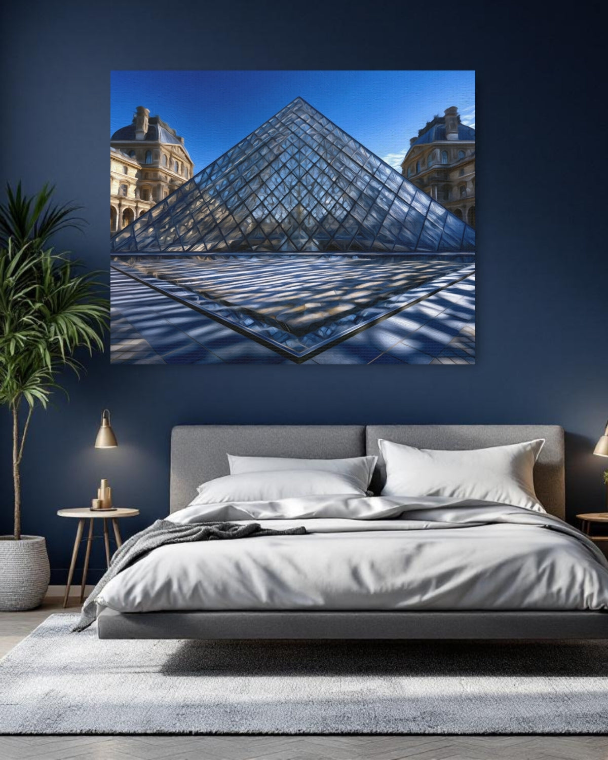 Paris, France | Louvre Museum Glass Pyramid | Original Series Gallery Canvas detail
