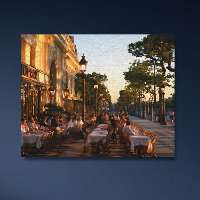 Paris, France | Champs-Elysees Cafe Terrace Paris | Original Series Gallery Canvas
