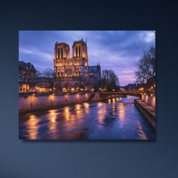 Paris, France | Notre Dame Cathedral Seine River | Original Series Gallery Canvas