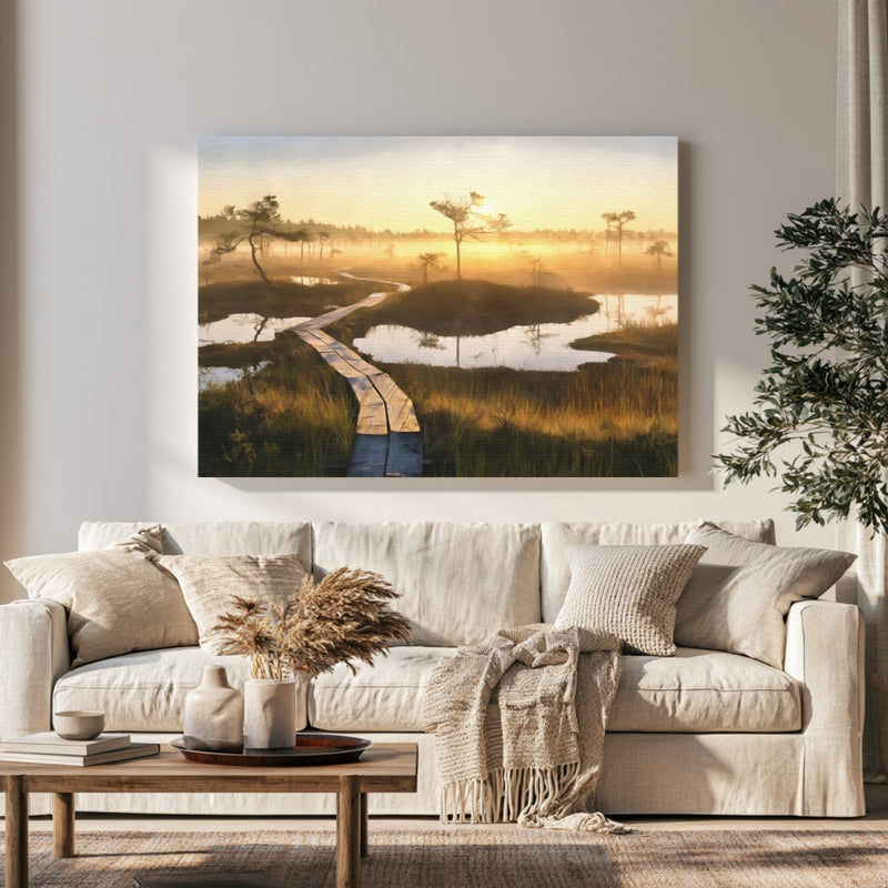 Pärnu Bog Boardwalk Sunrise in a room — Pärnu, Estonia