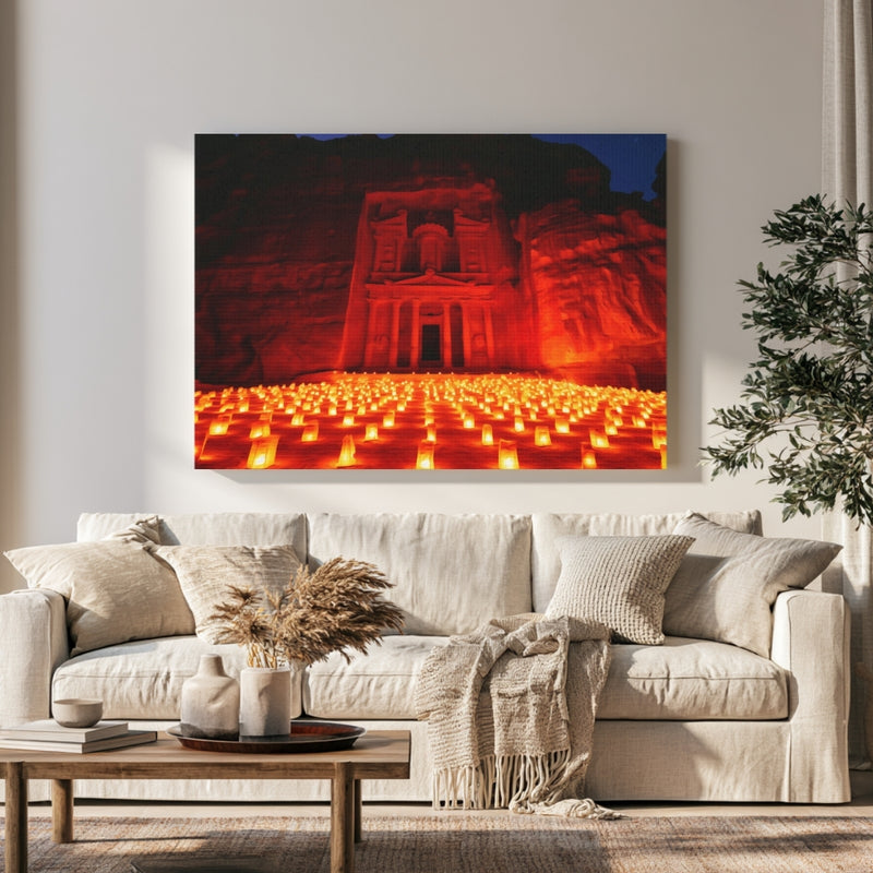 Petra Treasury by Candlelight — Petra, Jordan, view 1