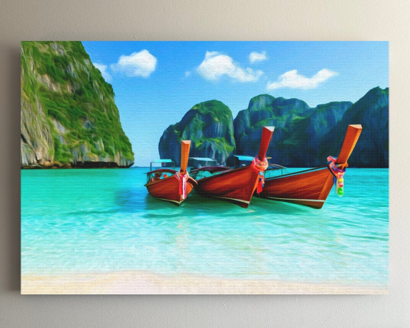 Maya Bay Longtail Boats — Phi Phi Islands, Thailand