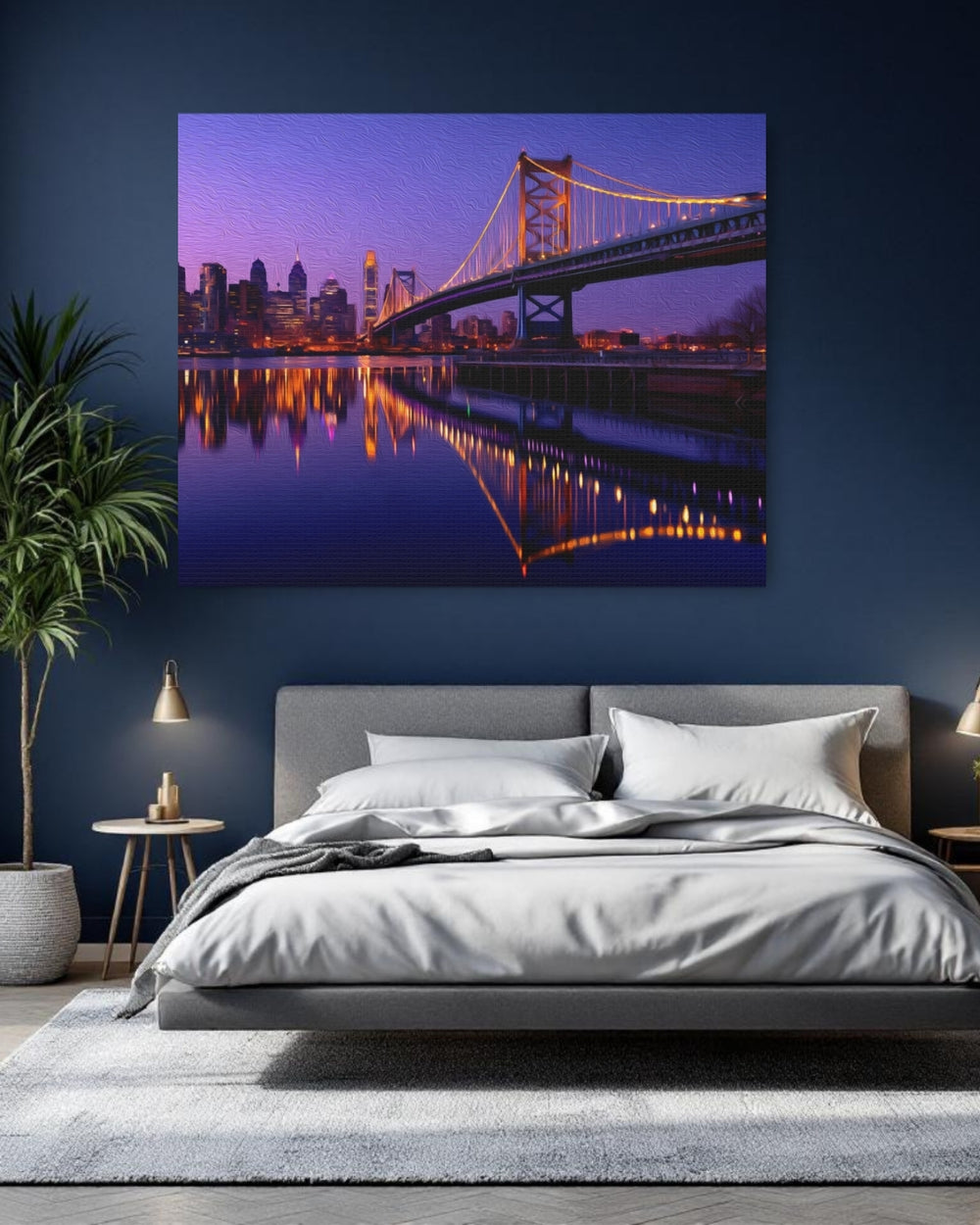 Philadelphia, Pennsylvania | Philadelphia Skyline at Dusk | Original Series Gallery Canvas detail