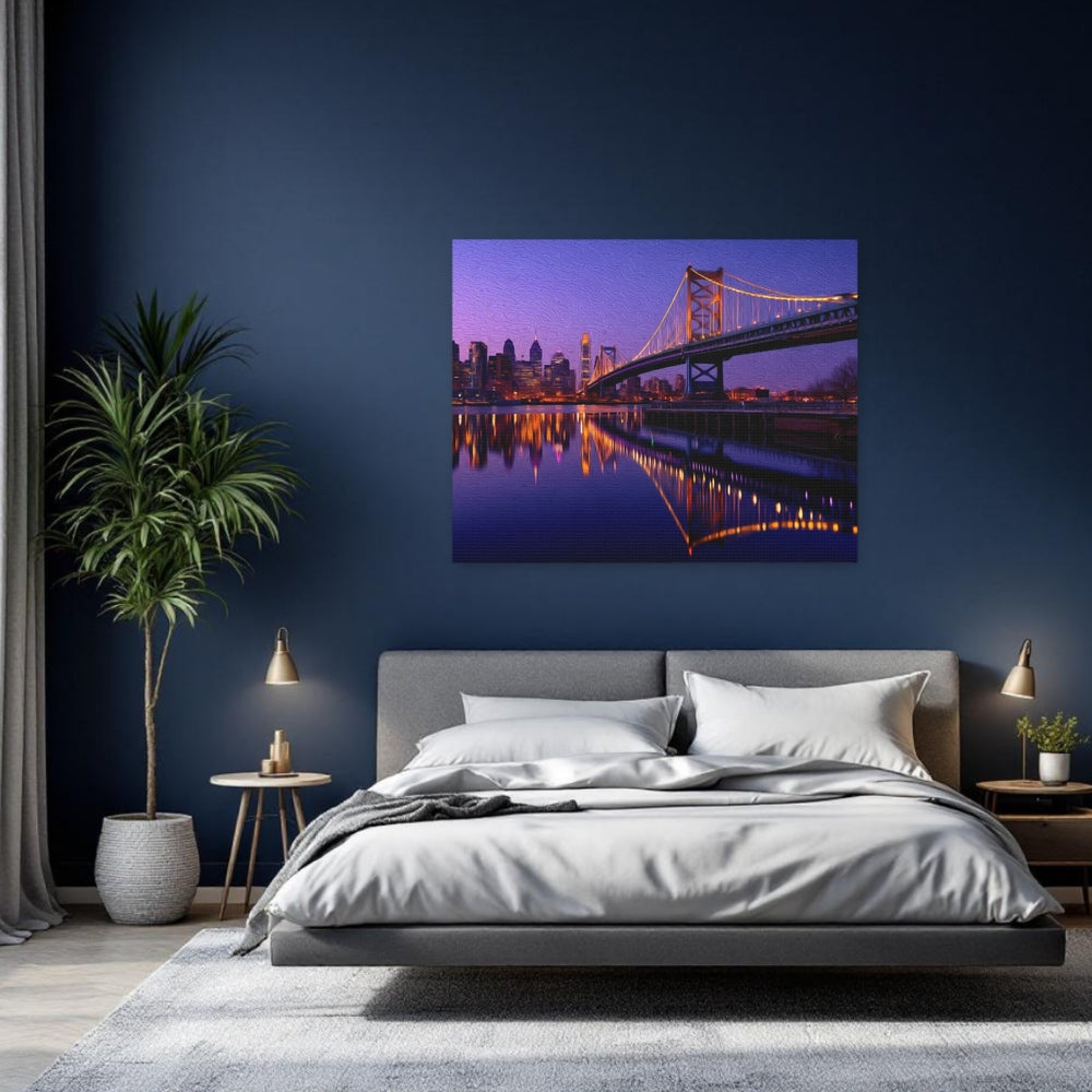 Philadelphia, Pennsylvania | Philadelphia Skyline at Dusk | Original Series Gallery Canvas detail
