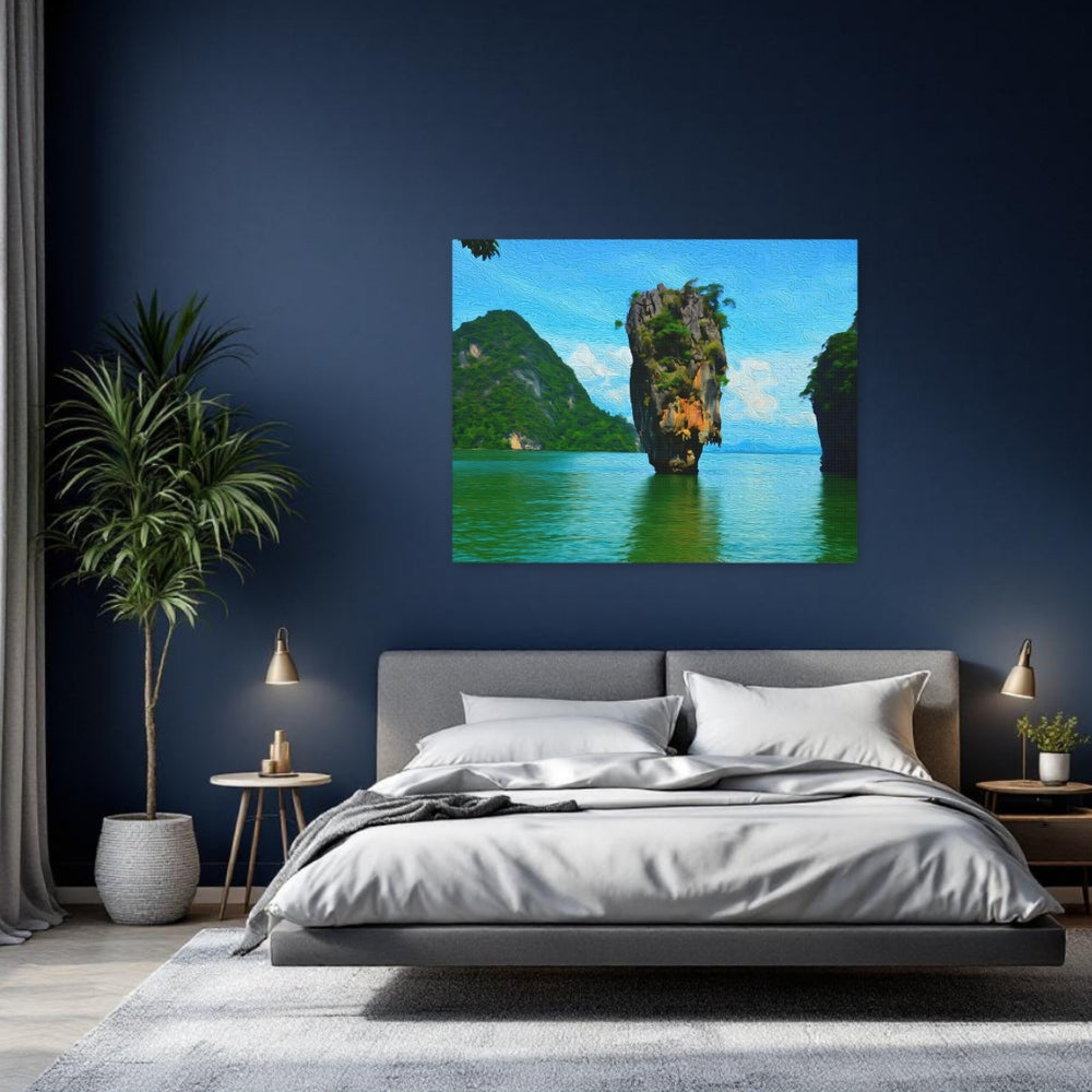 Phuket, Thailand | Phang Nga Bay Rock Formation | Original Series Gallery Canvas detail