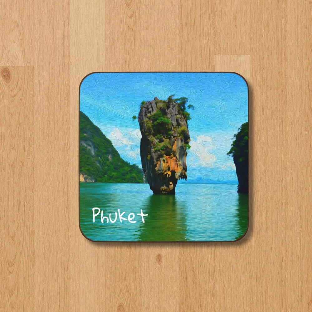 Phuket, Thailand | Phang Nga Bay Rock Formation | Original Series Hardboard Coaster