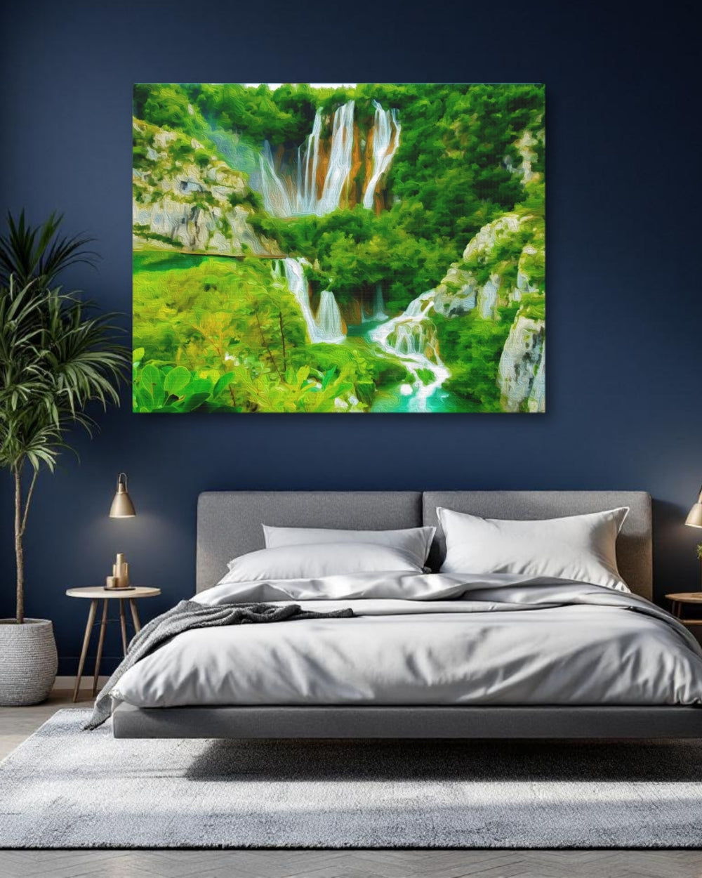 Plitvice Lakes, Croatia | Cascading Waterfalls Lush Canyon | Original Series Gallery Canvas detail