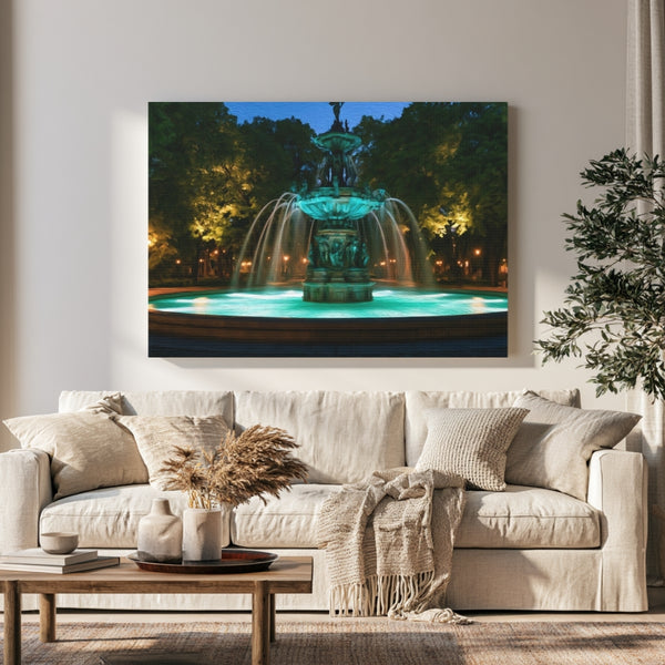 Plovdiv, Bulgaria | Plovdiv Singing Fountains Night | Original Series Gallery Canvas