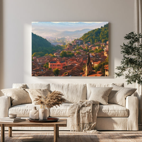 Plovdiv, Bulgaria | Plovdiv Old Town Skyline | Original Series Gallery Canvas