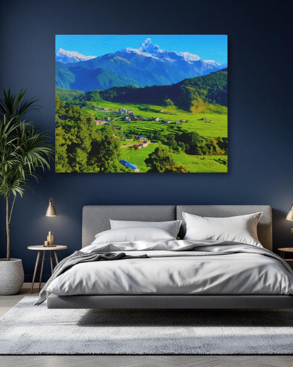 Pokhara, Nepal | Himalayan Valley Village Vista | Original Series Gallery Canvas detail