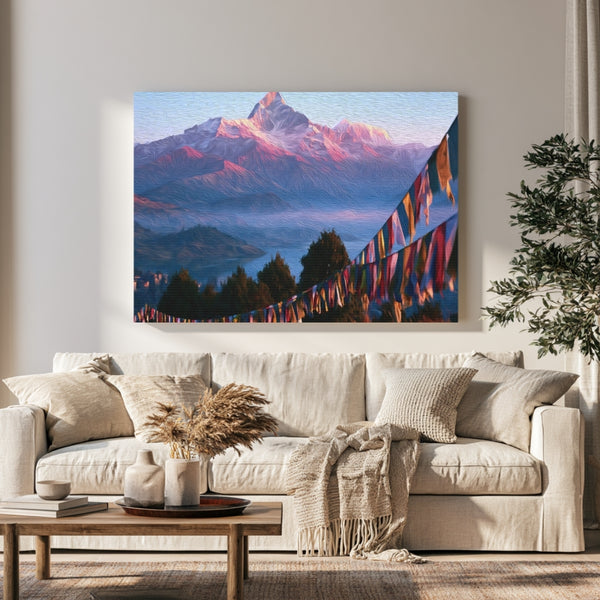Pokhara, Nepal | Machhapuchhre From Sarangkot At Sunrise | Original Series Gallery Canvas