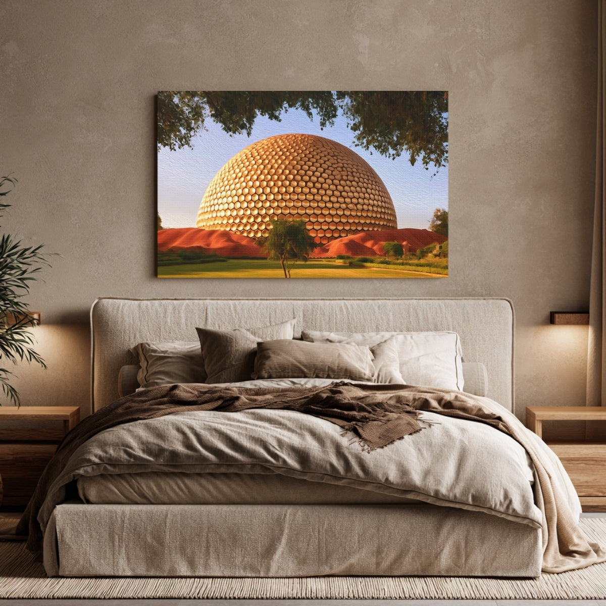 Golden Geodesic Meditation Dome — Pondicherry, India, view 4