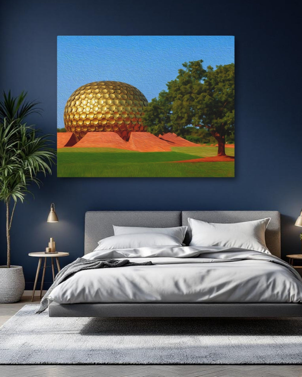 Pondicherry, India | Matrimandir Golden Sphere Auroville | Original Series Gallery Canvas detail