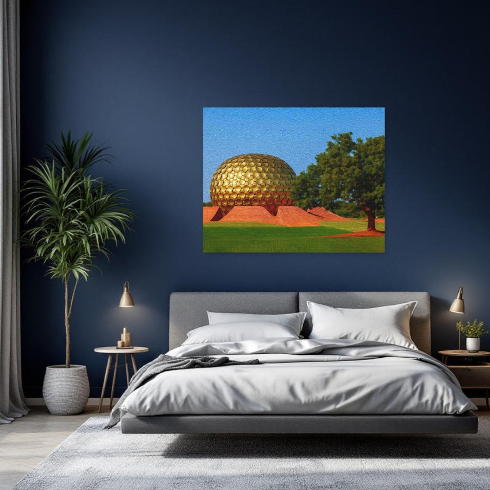 Pondicherry, India | Matrimandir Golden Sphere Auroville | Original Series Gallery Canvas detail