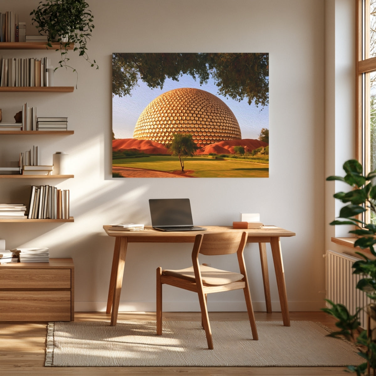 Golden Geodesic Meditation Dome — Pondicherry, India, view 3