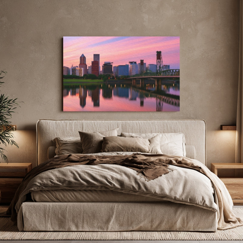 Portland Riverfront Skyline Sunset — Portland, Oregon, view 6