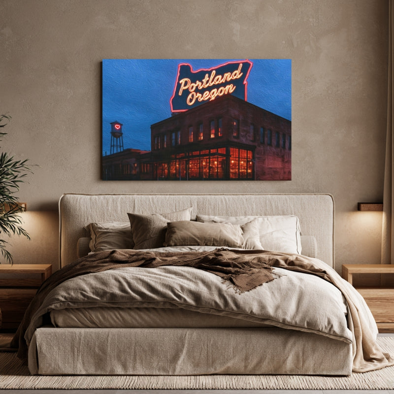 Portland, Oregon | Portland Oregon Neon Sign | Original Series Gallery Canvas