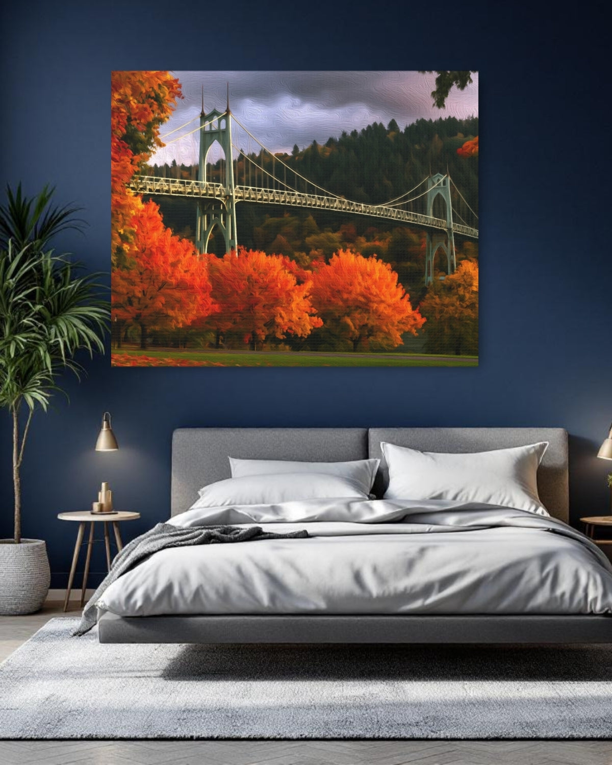 St. Johns Bridge Autumn — Portland, Oregon, view 1