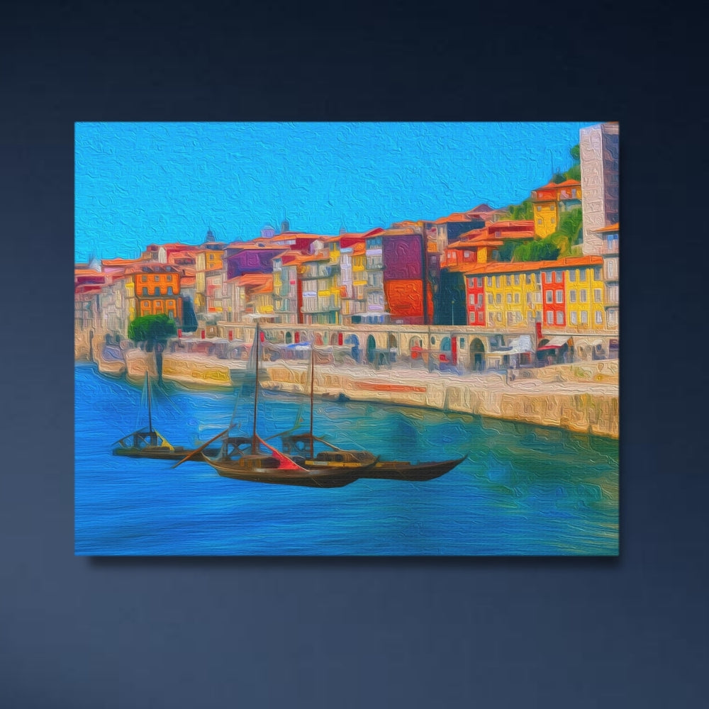 Porto, Portugal | Douro River Historic Waterfront | Original Series Gallery Canvas detail