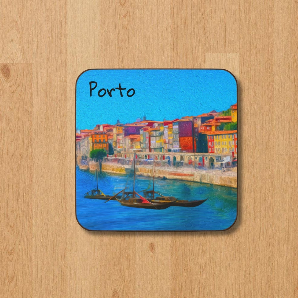 Porto, Portugal | Douro River Historic Waterfront | Original Series Hardboard Coaster