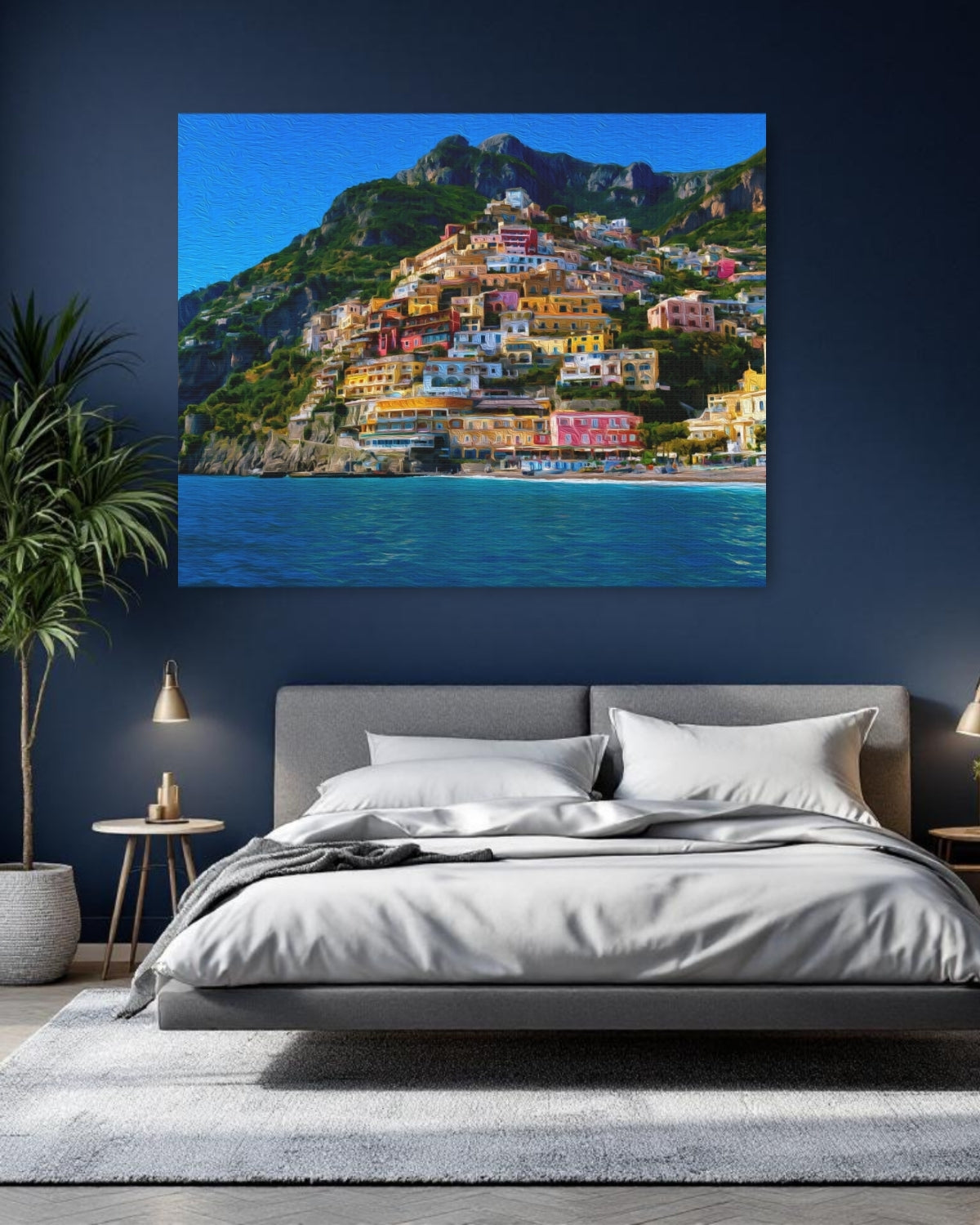 Positano, Italy | Positano Cliffside Village Panorama | Original Series Gallery Canvas detail