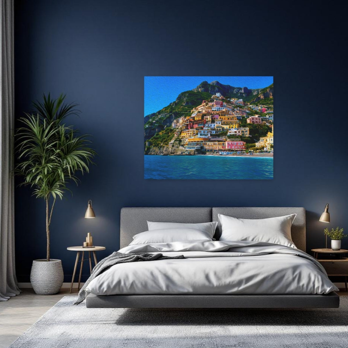 Positano, Italy | Positano Cliffside Village Panorama | Original Series Gallery Canvas detail