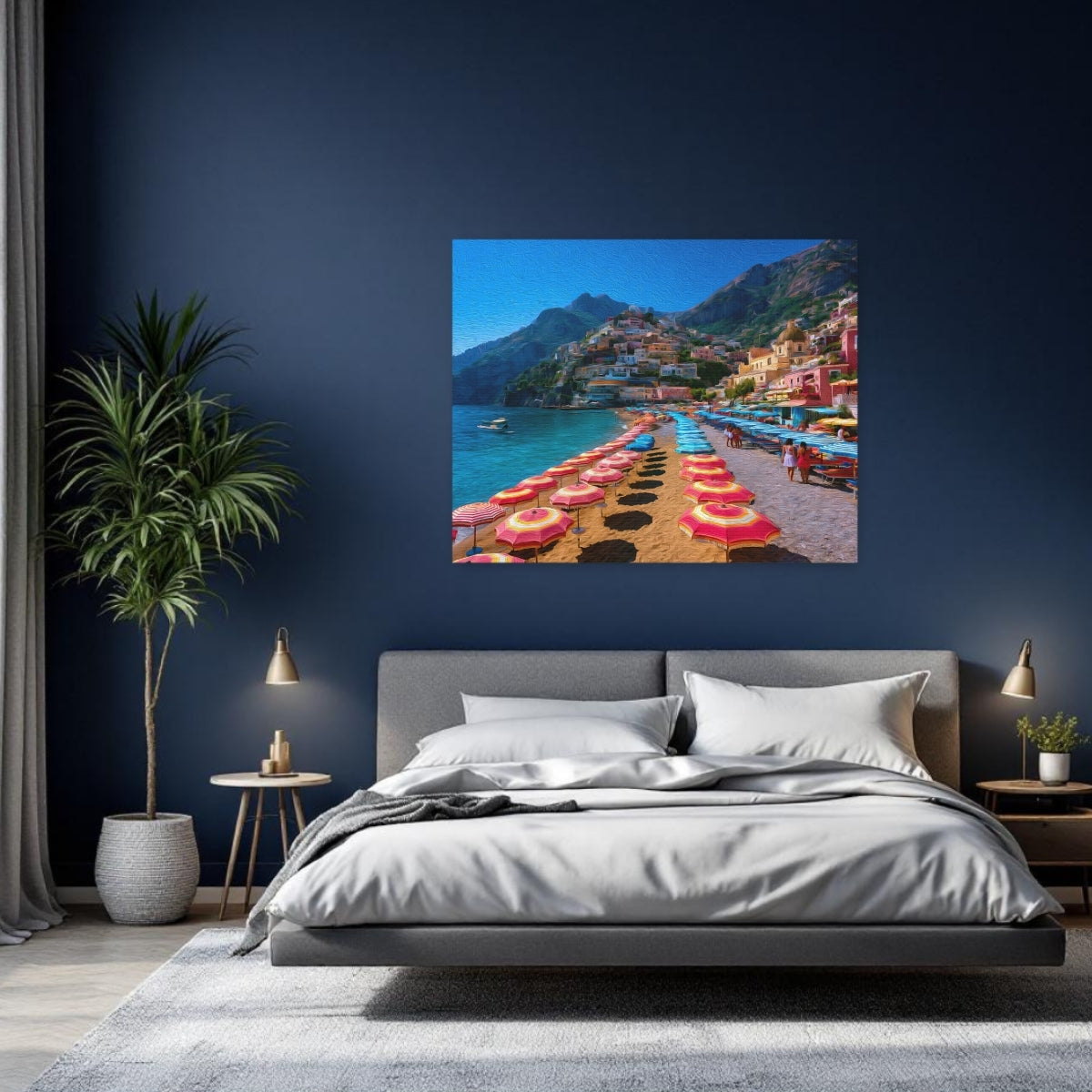 Positano, Italy | Positano Spiaggia Grande Beach | Original Series Gallery Canvas detail