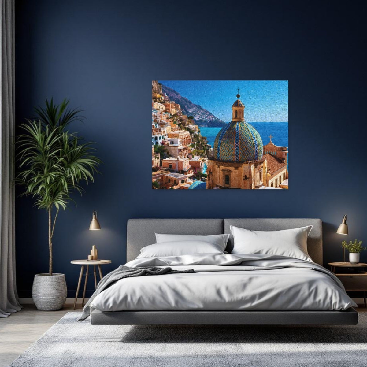 Positano, Italy | Church of Santa Maria Assunta Dome | Original Series Gallery Canvas detail