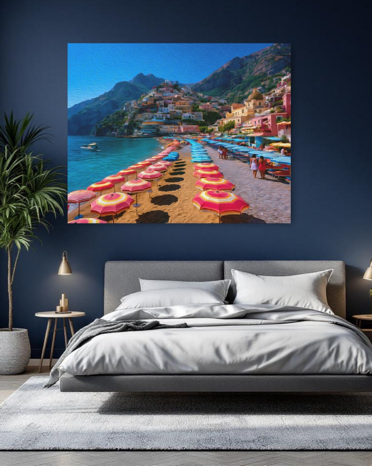 Positano, Italy | Positano Spiaggia Grande Beach | Original Series Gallery Canvas detail