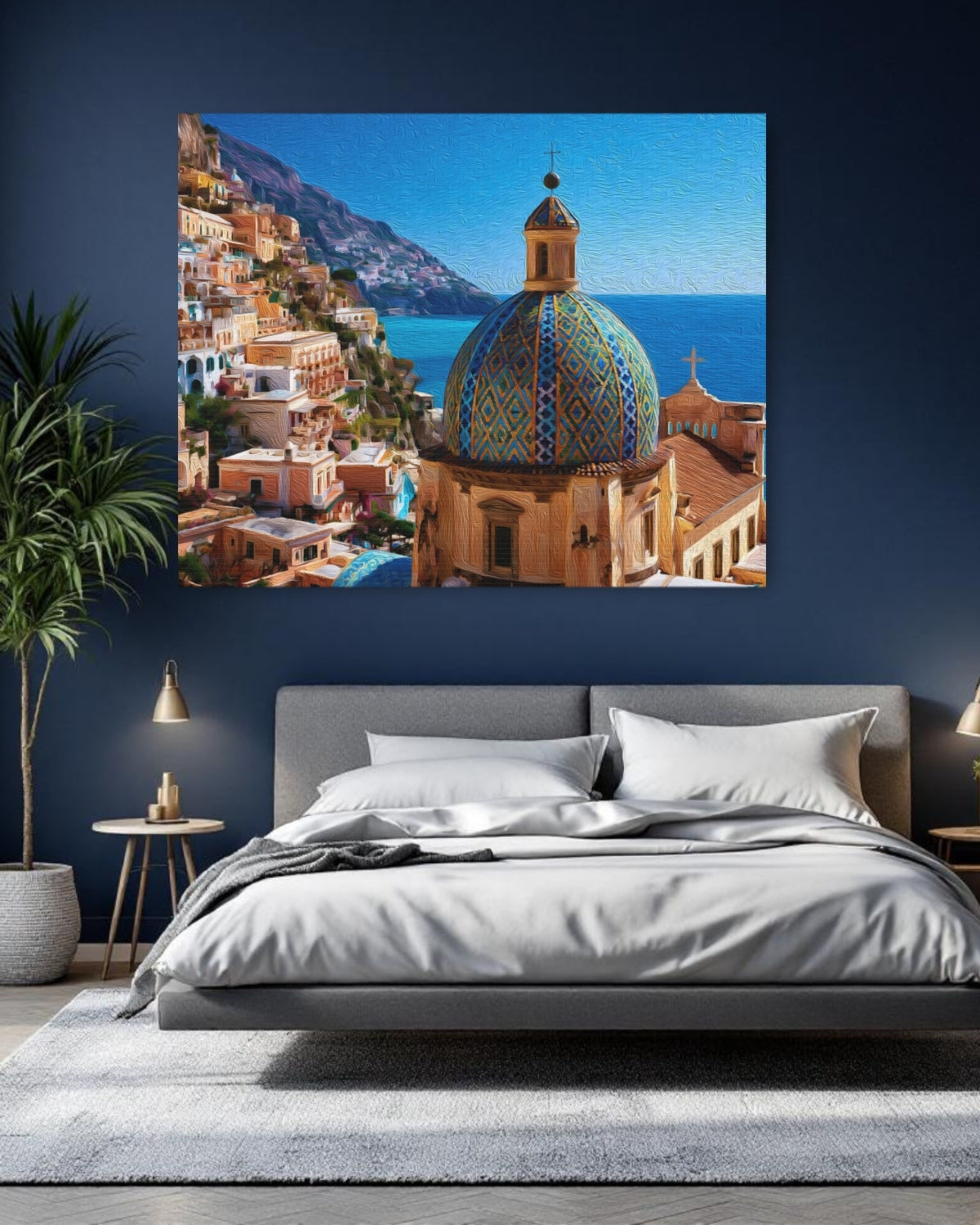 Positano, Italy | Church of Santa Maria Assunta Dome | Original Series Gallery Canvas detail