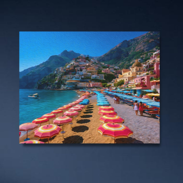 Positano, Italy | Positano Spiaggia Grande Beach | Original Series Gallery Canvas