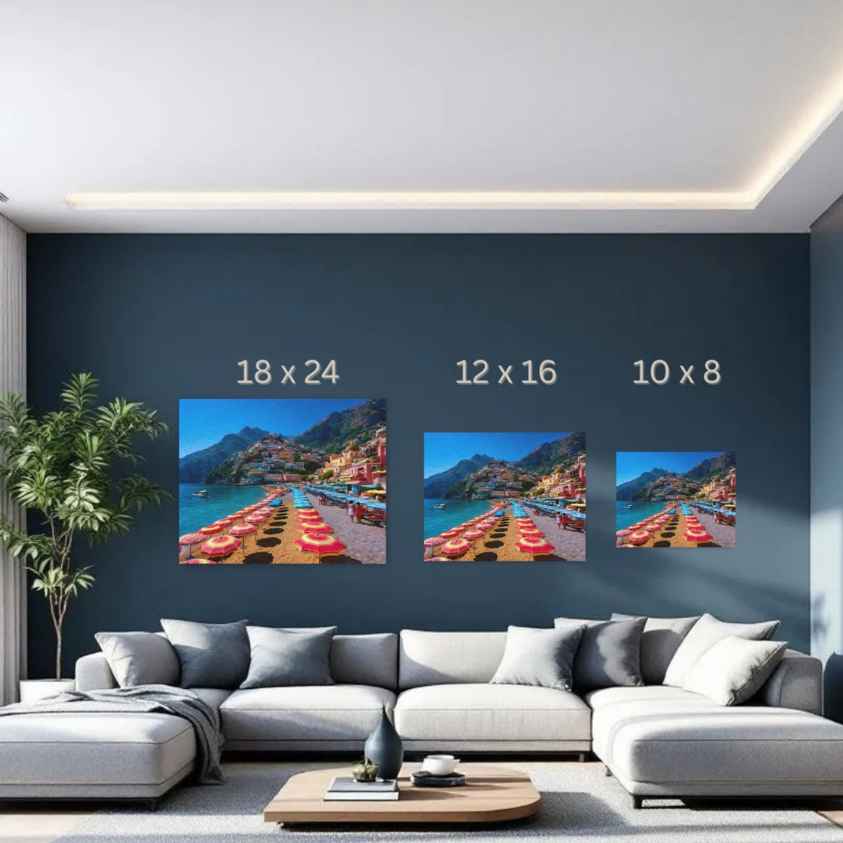 Positano, Italy | Positano Spiaggia Grande Beach | Original Series Gallery Canvas detail