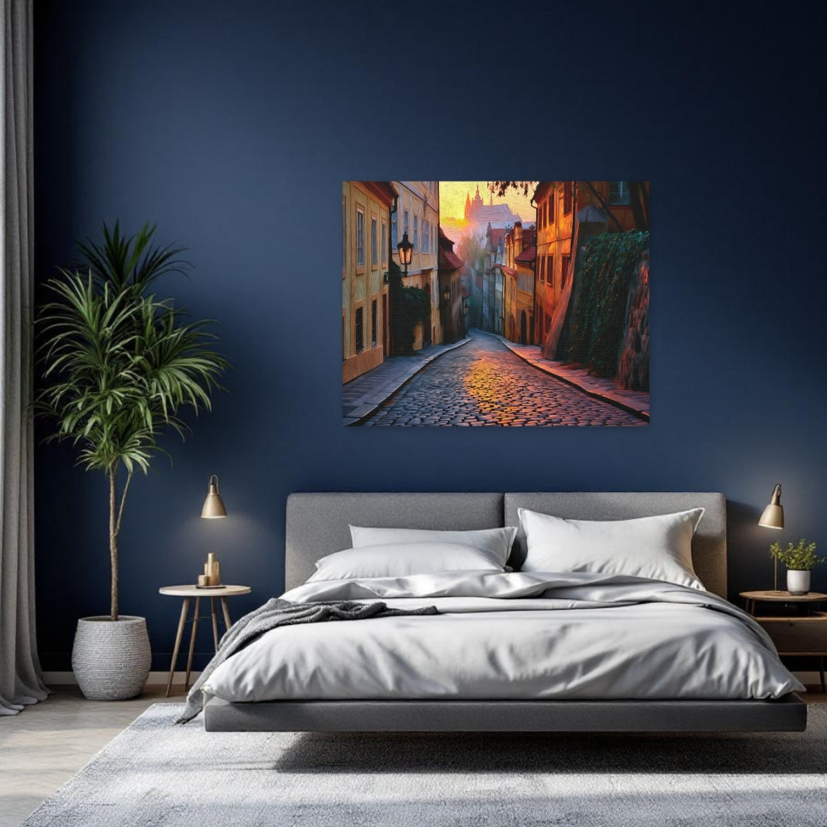 Prague, Czech Republic | Novy Svet Cobblestone Lane Prague | Original Series Gallery Canvas detail