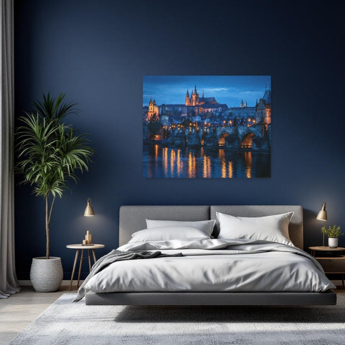 Prague, Czech Republic | Charles Bridge Prague Castle | Original Series Gallery Canvas detail