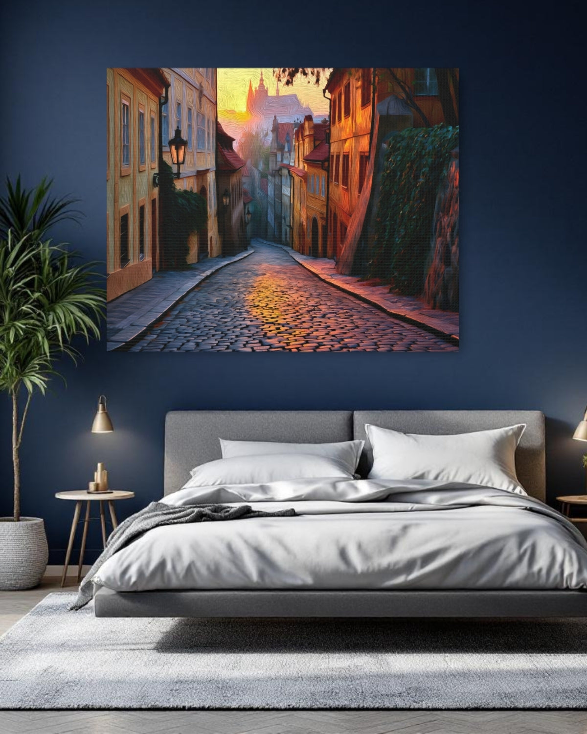 Prague, Czech Republic | Novy Svet Cobblestone Lane Prague | Original Series Gallery Canvas detail