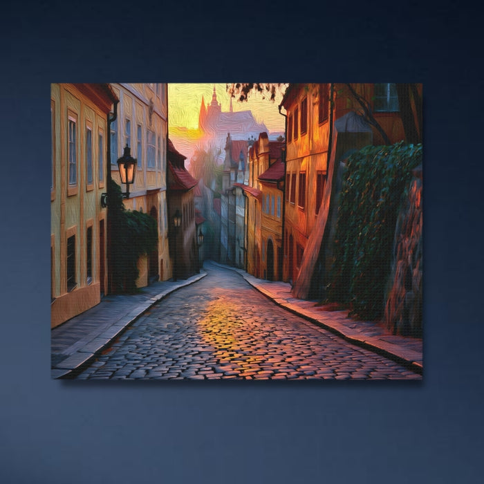 Prague, Czech Republic | Novy Svet Cobblestone Lane Prague | Original Series Gallery Canvas